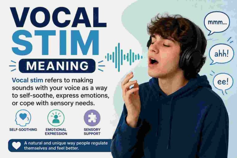 Vocal stim meaning explained through a child calmly humming by a sunlit window